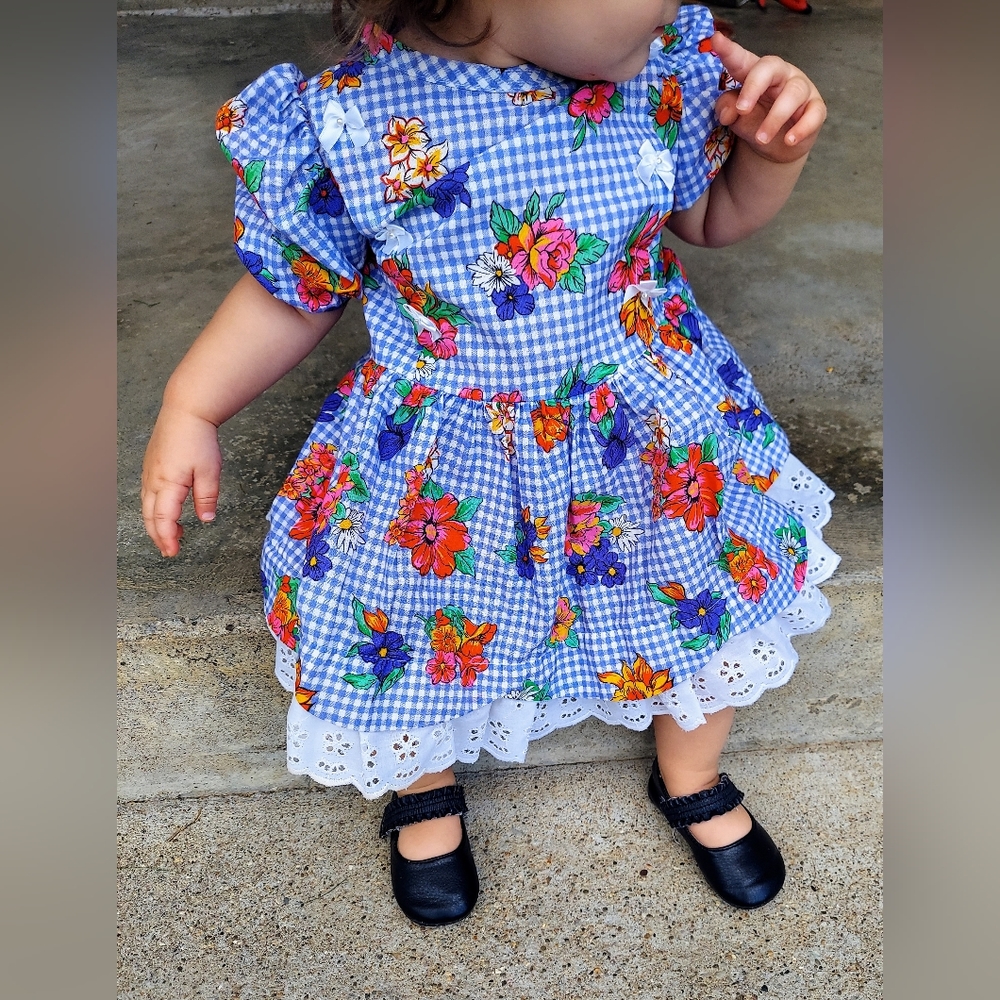 The Little Trotter Inc Purple Checkered Floral Vintage 2T Dress NWT